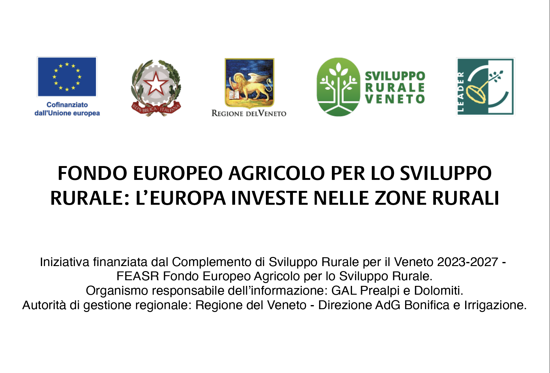 Pre-footer GAL Prealpi e Dolomiti