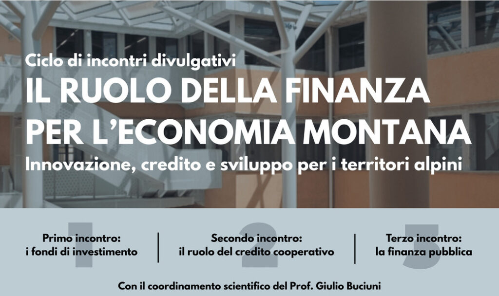 Il ruolo della Finanza per l'Economia Montana