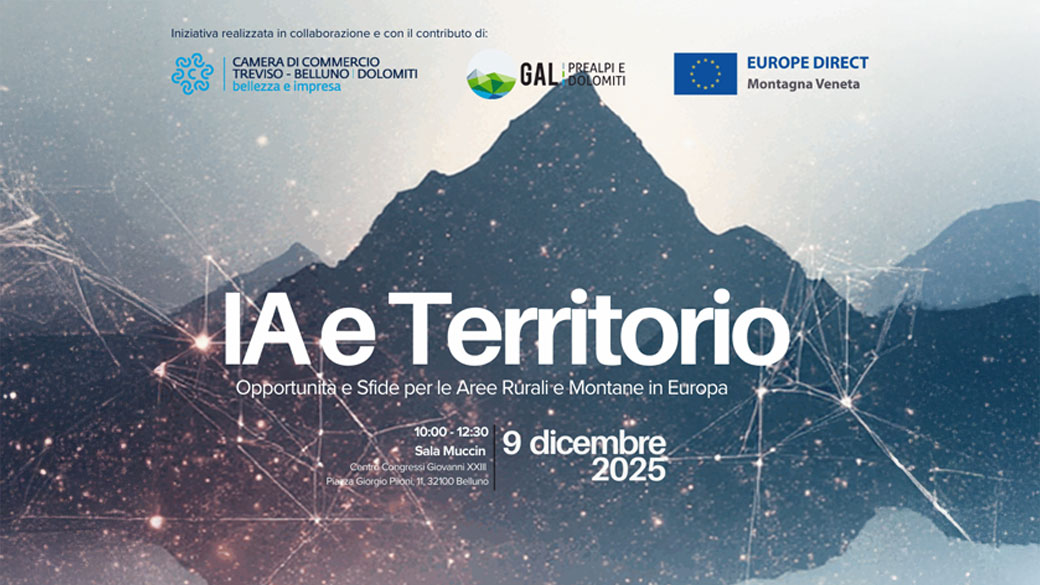 Save the date | IA e territorio, opportunità e sfide per le aree rurali e montane in europa | 9 dicembre 2025, Belluno